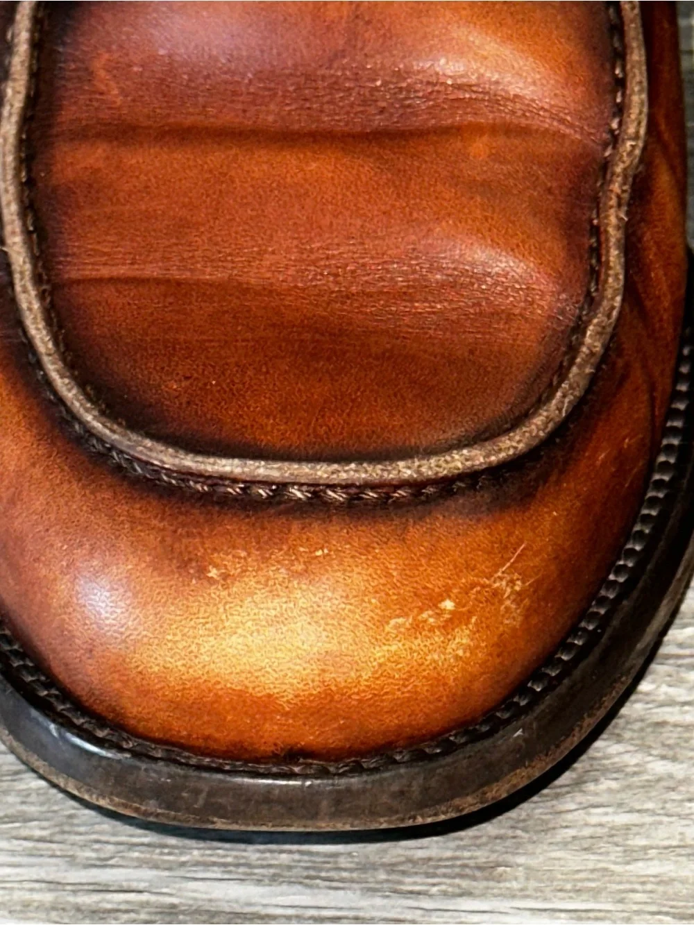 Mezlan Calfskin Penny Loafer Men’s 10.5M Cognac Slip On Shoes Hand Crafted